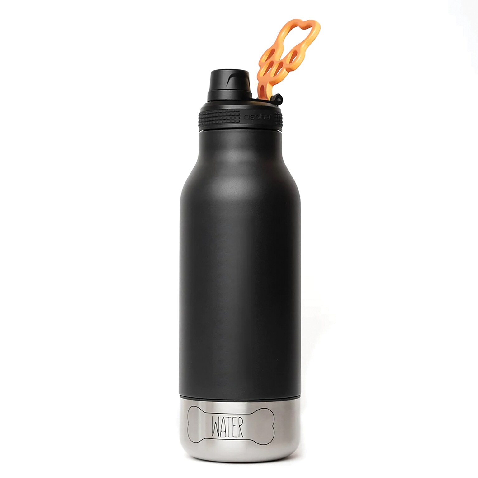 ASOBU Buddy 3-in-1 Water Bottle with Removable Dog Bowl & Food Compartment, 32 oz., Black (SDB2)