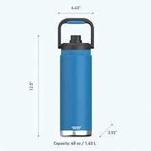 ASOBU Canyon Insulated Water Bottle with Full Hand Comfort Handle, 50 oz., Blue (ADNATMF7B)