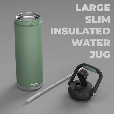 ASOBU Canyon Stainless Steel Vacuum Insulated Water Bottle, 50 oz., Green (ADNATMF7G)