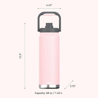 ASOBU Canyon Stainless Steel Vacuum Insulated Water Bottle, 50 oz., Pink (ADNATMF7P)