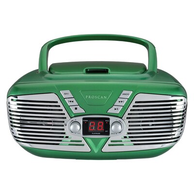 Proscan Retro-Style CD/Radio Boom Box, Green (PRCD211)