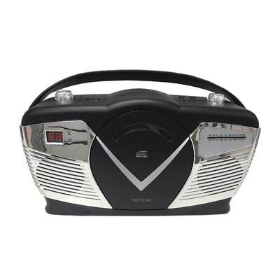 Proscan Retro-Style CD/Radio Boom Box with Alarm Clock, Black (PRCD212)