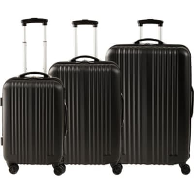 ABS 3 Piece Luggage Set, Black (45165)