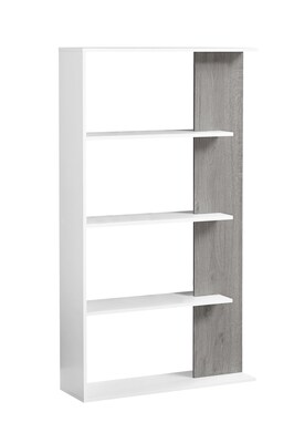 Monarch Specialties 4-Shelf 55 Bookcase, White (I 7355)
