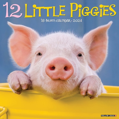 2024 Willow Creek 12 Little Piggies 12 x 12 Monthly Wall Calendar, Multicolor (31919)