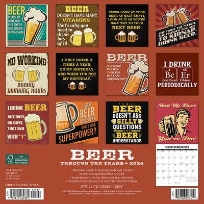 2024 Willow Creek Beer - Through the Years 12 x 12 Monthly Wall Calendar, Multicolor (32381)