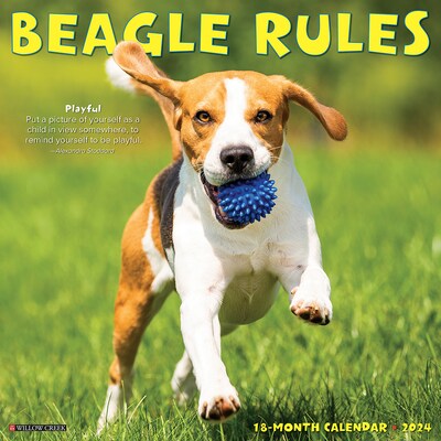 2024 Willow Creek Beagle Rules 12 x 12 Monthly Wall Calendar, Multicolor (32350)