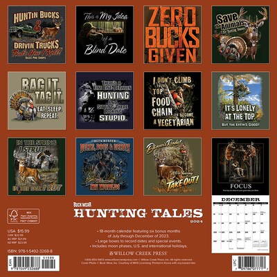 2024 Willow Creek Buck Wears Hunting Tales 12 x 12 Monthly Wall Calendar, Multicolor (32688)