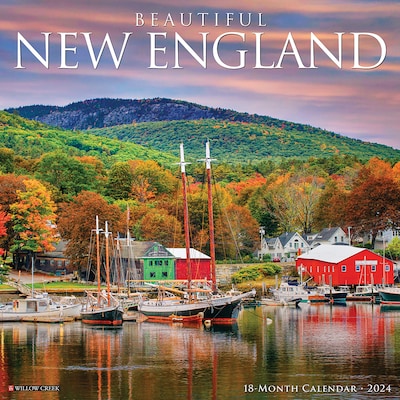 2024 Willow Creek Beautiful New England 12 x 12 Monthly Wall Calendar, Multicolor (32374)