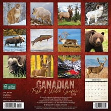 2024 Willow Creek Canadian Fish & Wild Game 12 x 12 Monthly Wall Calendar, Multicolor (32824)