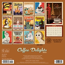 2024 Willow Creek Coffee Delights Art 12 x 12 Monthly Wall Calendar, Multicolor (33166)