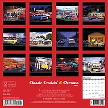2024 Willow Creek Classic Cruisin & Chrome 12 x 12 Monthly Wall Calendar, Multicolor (33081)