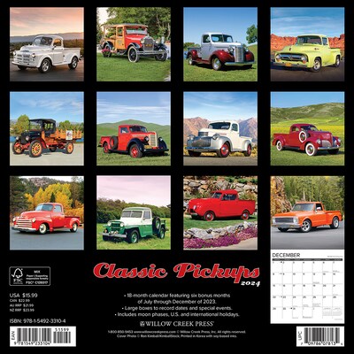2024 Willow Creek Classic Pickups 12" x 12" Monthly Wall Calendar, Multicolor (33104)
