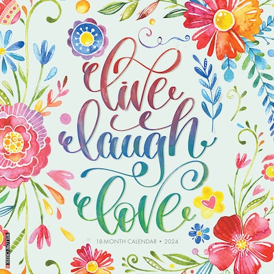 2024 Willow Creek Live, Laugh, Love Art 12 x 12 Monthly Wall Calendar, Multicolor (34309)