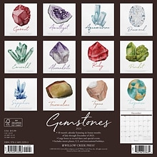 2024 Willow Creek Gemstones 12 x 12 Monthly Wall Calendar, Multicolor (33593)