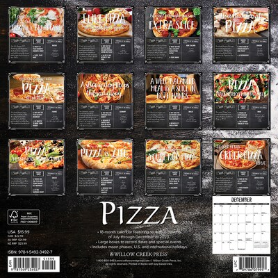 2024 Willow Creek Pizza 12" x 12" Monthly Wall Calendar, Multicolor (34927)