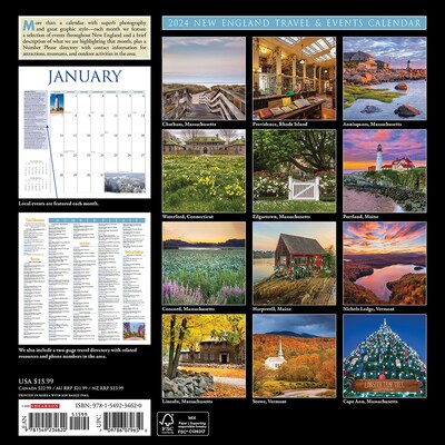 2024 Willow Creek New England 12 x 12 Monthly Wall Calendar, Multicolor (34620)