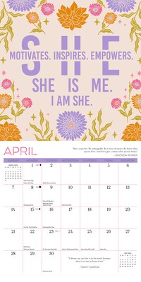 2024 Willow Creek That's What She Said, Inspiring Women Quotes 12" x 12" Monthly Wall Calendar, Multicolor (35580)