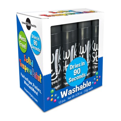 The Pencil Grip Kwik Stix Paint Markers, Black, 12 Per Box, 12 Boxes