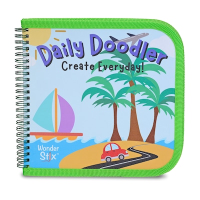 The Pencil Grip Daily Doodler Reusable Activity Book- Travel Cover, Includes 4 Wonder Stix