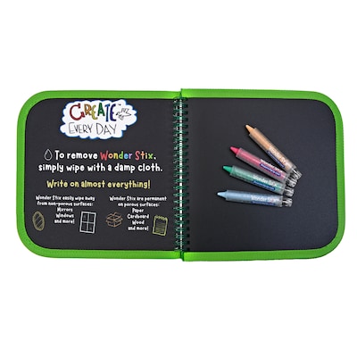 The Pencil Grip Daily Doodler Reusable Activity Book- Travel Cover, Includes 4 Wonder Stix