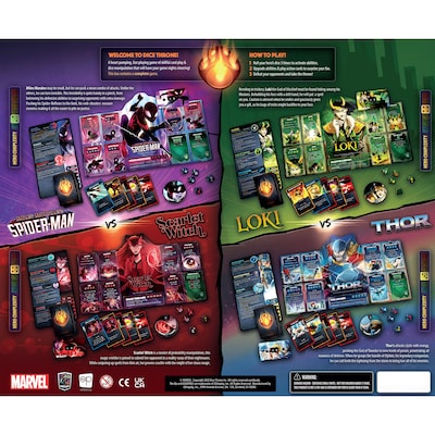 USAopoly Marvel Dice Throne 4-Hero Box (Scarlet Witch, Thor, Loki, Spider-Man)