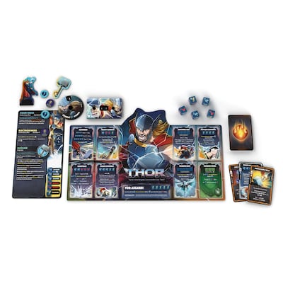 USAopoly Marvel Dice Throne 4-Hero Box (Scarlet Witch, Thor, Loki, Spider-Man)