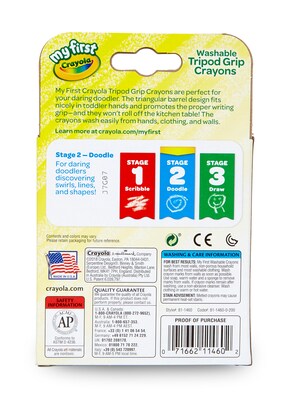 Crayola; My First Crayola; Palm-Grip Crayons; Art Tools; 6 Count; Designed  for Toddlers
