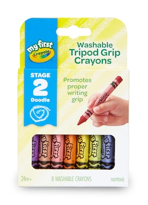 Crayola Washable Palm Grasp Crayons, Assorted Colors, Set of 12