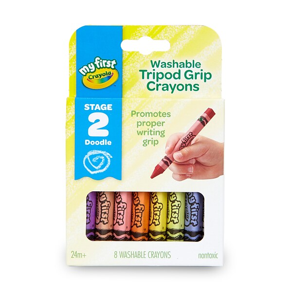 Crayola Triangular Anti-Roll Crayons, 16 Colors Per Box, Set Of 4 Boxes 