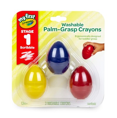 My First Crayola Washable Palm Grasp Crayons, 3/Pack (81-1450)