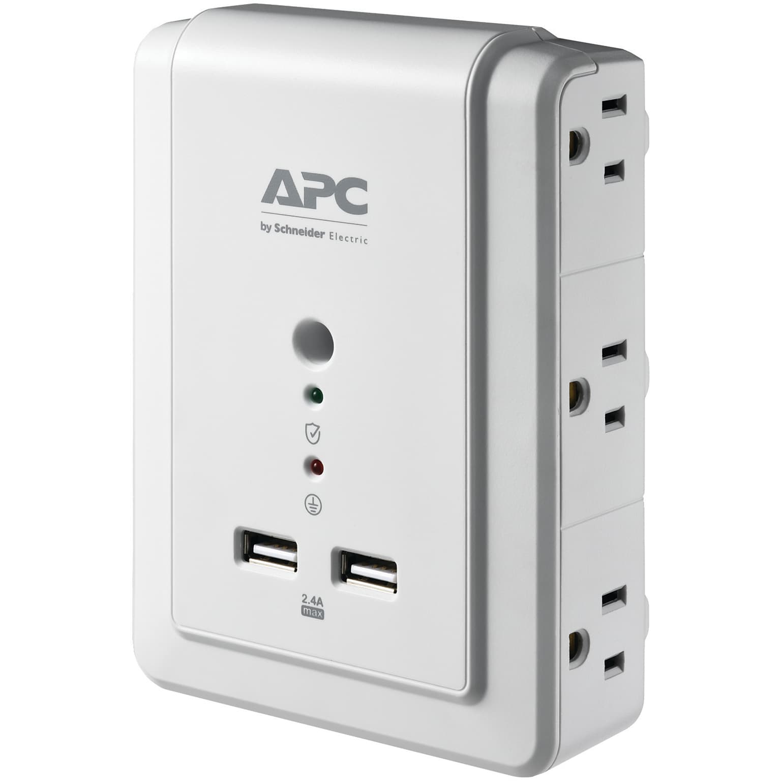 APC 6-Outlet SurgeArrest Surge Protector Wall Tap with 2 USB Ports (APNP6WU2)