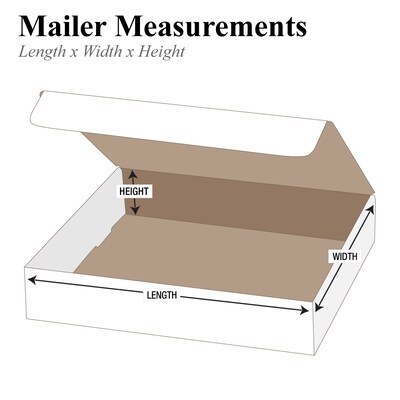 White Corrugated Mailers, 12-1/8 x 9-1/4 x 2, 50/Bundle (M1292)