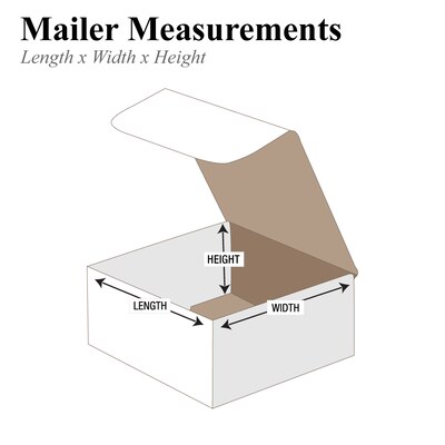 SI Products Corrugated Mailers, 6 1/2" x 4 1/2" x 2 1/2", White, 50/Bundle (MRx 5x )