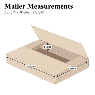 Quill Brand® Brand® 12 1/2 x 12 1/2 x 1 Easy-Fold Mailers, Kraft, 50/Bundle (M12121K)