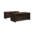 HON 10500 Series Double Pedestal Desk / Credenza, 72W x 102D, Mocha Finish (HON105DC3P72MO)