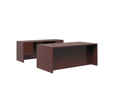 HON 10500 Series Double Pedestal Desk / Credenza, 72W x 102D, Mahogany Finish (HON105DC3P72N)