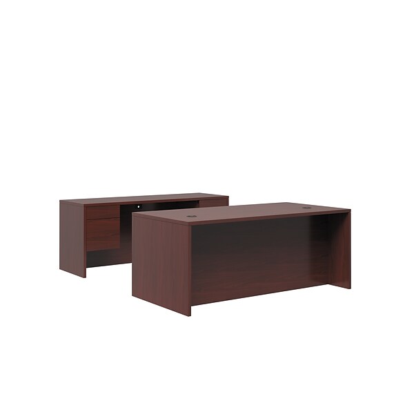 HON 10500 Series Double Pedestal Desk / Credenza, 72W x 102D, Mahogany Finish (HON105DC3P72N)