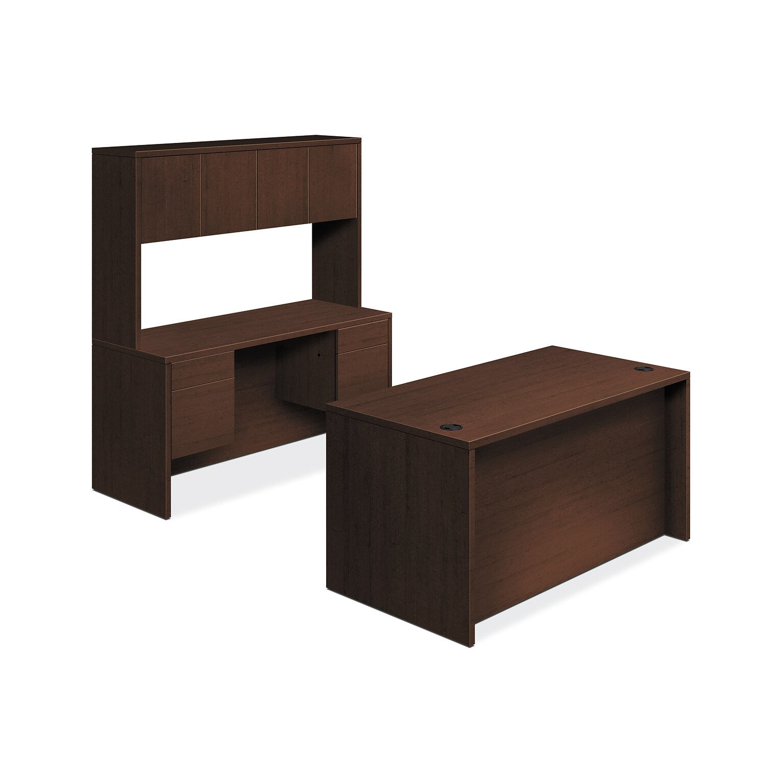 HON 10500 Series Double Pedestal Desk / Credenza, 60W x 98D, Mocha Finish (HON105DCH6098MO)