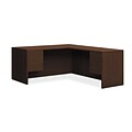 HON 10500 Series L-Workstation, 3/4 Pedestals, 2 Box / 2 File Drawers, 66W x 78D, Mocha