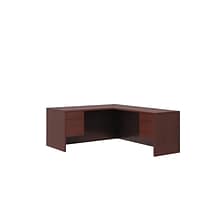 HON 10500 Series L-Workstation, 3/4 Pedestals, 2 Box / 2 File Drawers, 66W x 78D, Mahogany