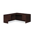 HON 10500 Series L-Workstation, 3/4 Pedestals, 2 Box / 2 File Drawers, 66W x 78D, Mahogany Finish