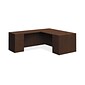 HON 10500 Series L-Workstation, Full Pedestals, 2 Box / 3 File Drawers, 72"W x 84"D, Mocha Finish