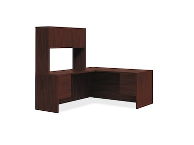 HON 10500 Series L-Workstation, Stack-On Storage, 66W x 78D, Mahogany Finish (HON105LRH6630N)