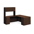 HON 10500 Series L-Workstation, Stack-On Storage, Full Pedestals, 72W x 84D, Mocha Finish (HON105L