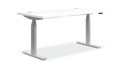 HON Coordinate Height-Adjustable Desk, White Laminate, 60W x 30D (HONHAT3S3060W)