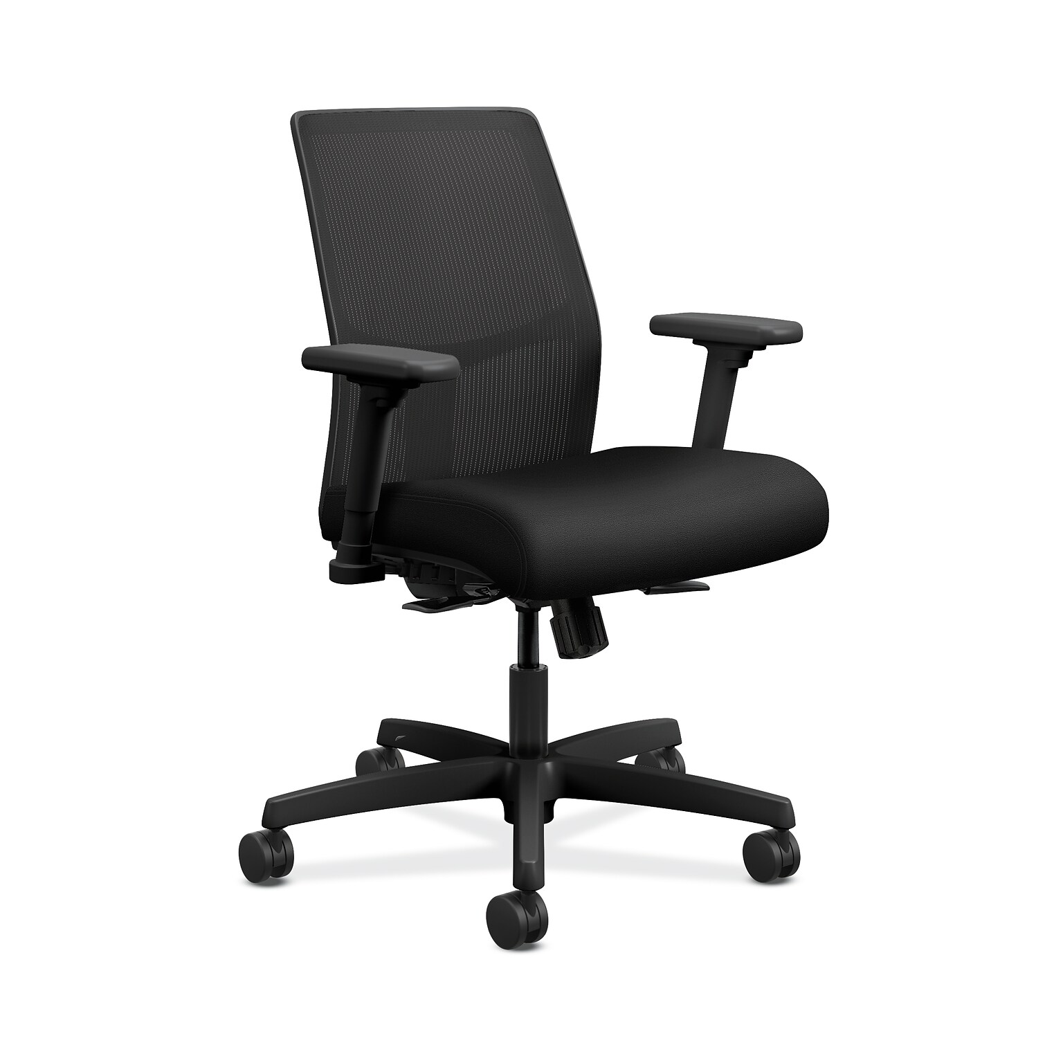 HON Ignition ilira-Stretch Mesh/Fabric Task Chair, Height- and Width-Adjustable Arms, Black (HONI2Y1AMC10NTK)
