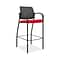 HON Ignition  ilira-Stretch Mesh/Fabric Cafe Height 4-Leg Stool, Fixed Arms, Black/Ruby (HONIC108IMC