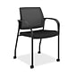 HON Ignition Mesh/Fabric Multi-Purpose Stacking Chair, 4-Leg, Fixed Arms, Black (HONIS107HIMCU10)