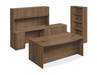 HON® Foundation Office Suite with Storage, 2 Box/3 File Drawers, 72W, Pinnacle Laminate (HON®LMDCHL7272P)